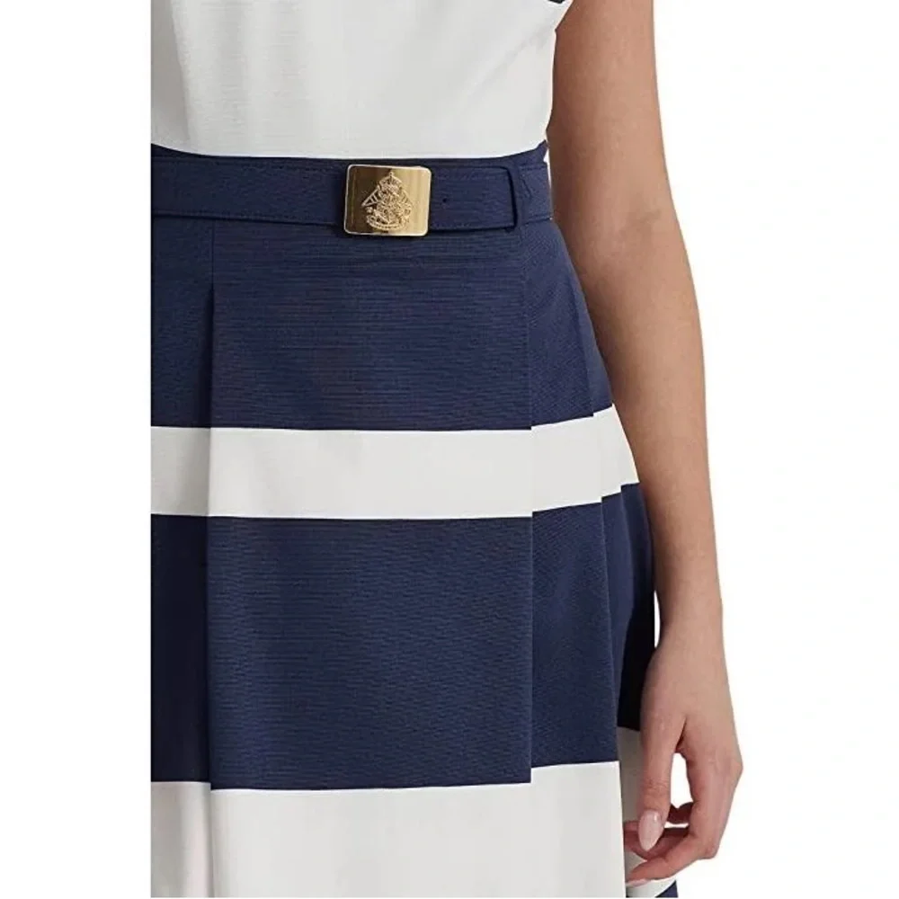 Ralph Lauren Striped Belted Faille Gown - Picture 5 of 13